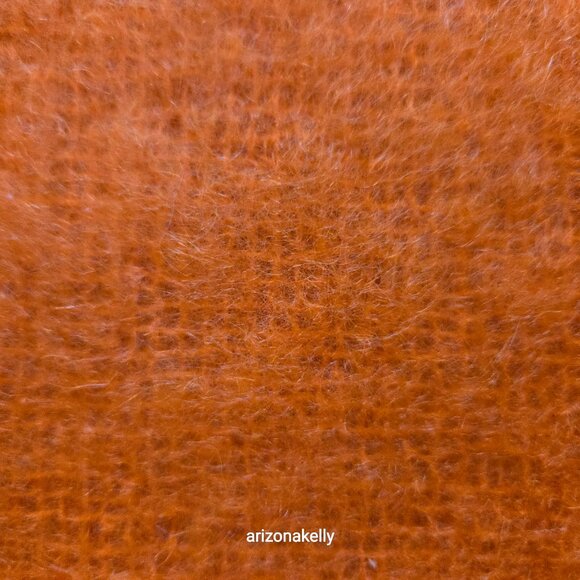 Vintage Hand Acraft Mohair & Wool Scarf Vibrant Orange - Picture 6 of 10